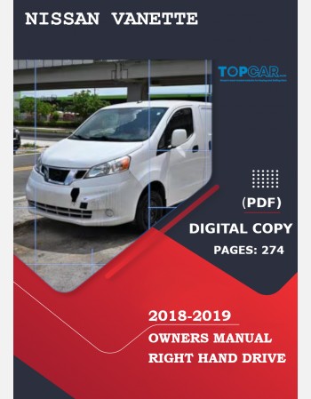 nissan vanette 2018-2019 owners manual in english